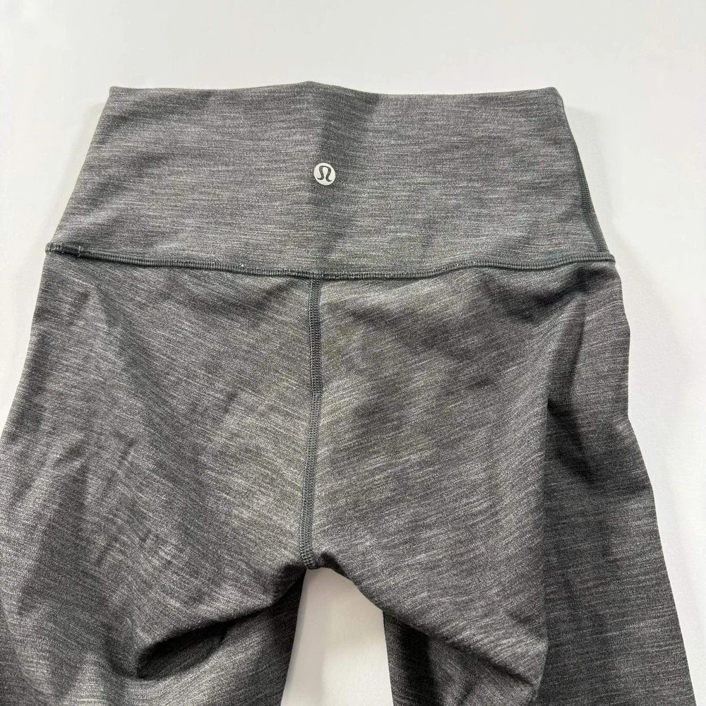 Lululemon Align High Rise Pant 28 Heathered Black Grey Space Dye Leggings Size 4